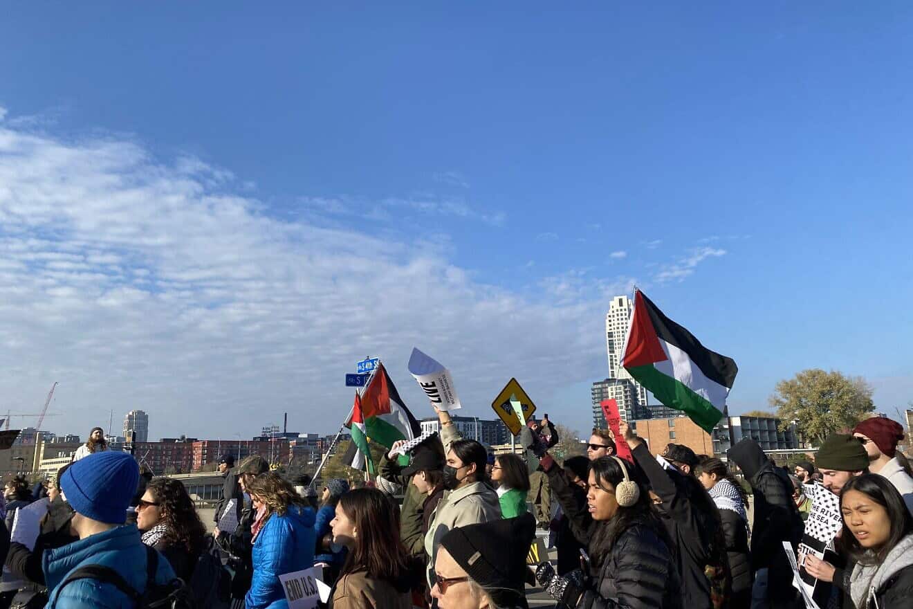 A pro-Palestinian march in Minneapolis on Nov. 4, 2023. Credit: Taylor Dahlin/Flickr via Wikimedia Commons.