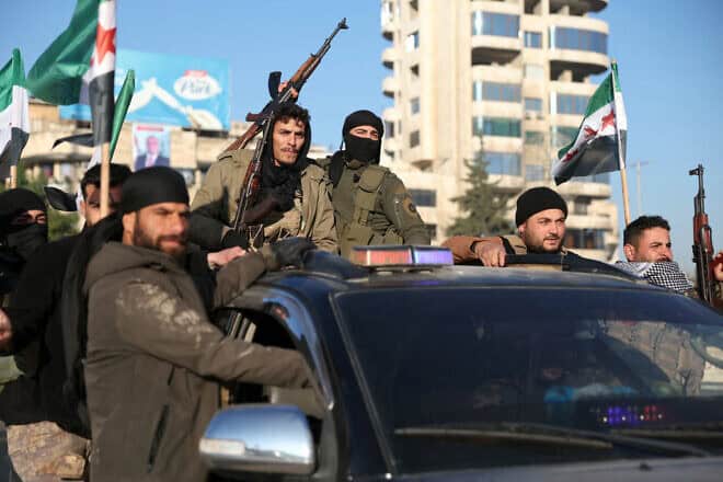 Sunni rebels in Aleppo, northwestern Syria, Nov. 30, 2024. Photo by Omar Haj Kadour/AFP via Getty Images.
