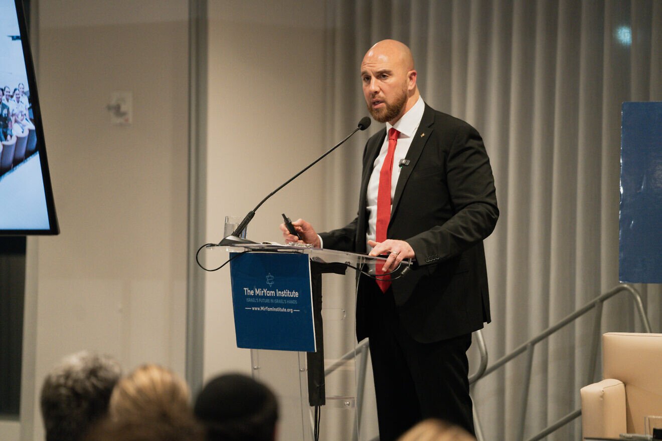 Benjamin Anthony, the cofounder and CEO of the MirYam Institute, at the institute's Annual Regional Benefit Briefing 2024 in New York, Dec. 11, 2024. Credit: MirYam Institute.