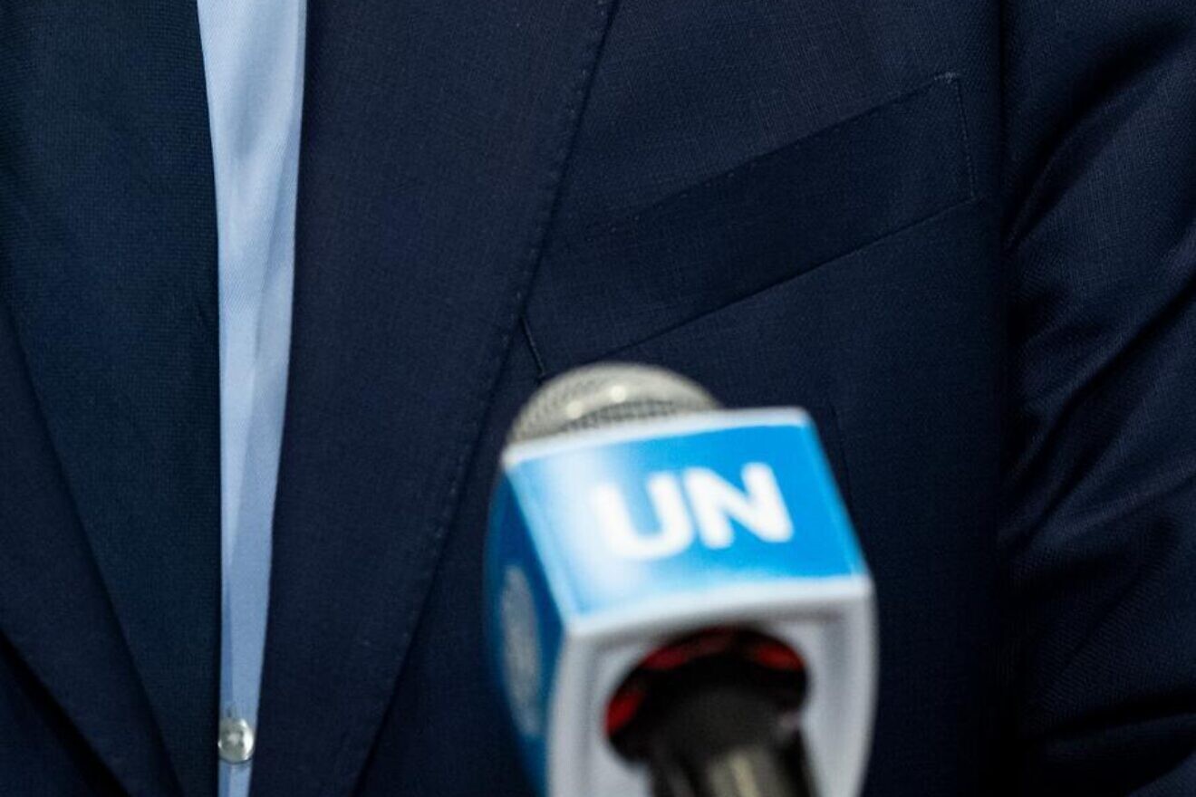 Danny Danon, Israeli ambassador to the United Nations, briefs reporters prior to the U.N. Security Council meeting on the Middle East, Dec. 18, 2024. Credit: Manuel Elías/U.N. Photo.