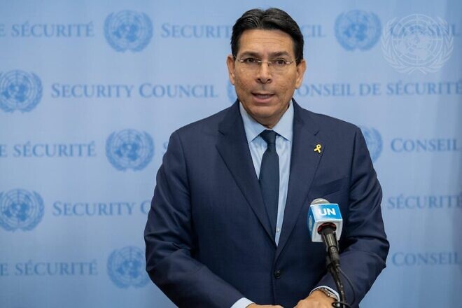 Danny Danon, Israeli ambassador to the United Nations, briefs reporters prior to the U.N. Security Council meeting on the Middle East, Dec. 18, 2024. Credit: Manuel Elías/U.N. Photo.