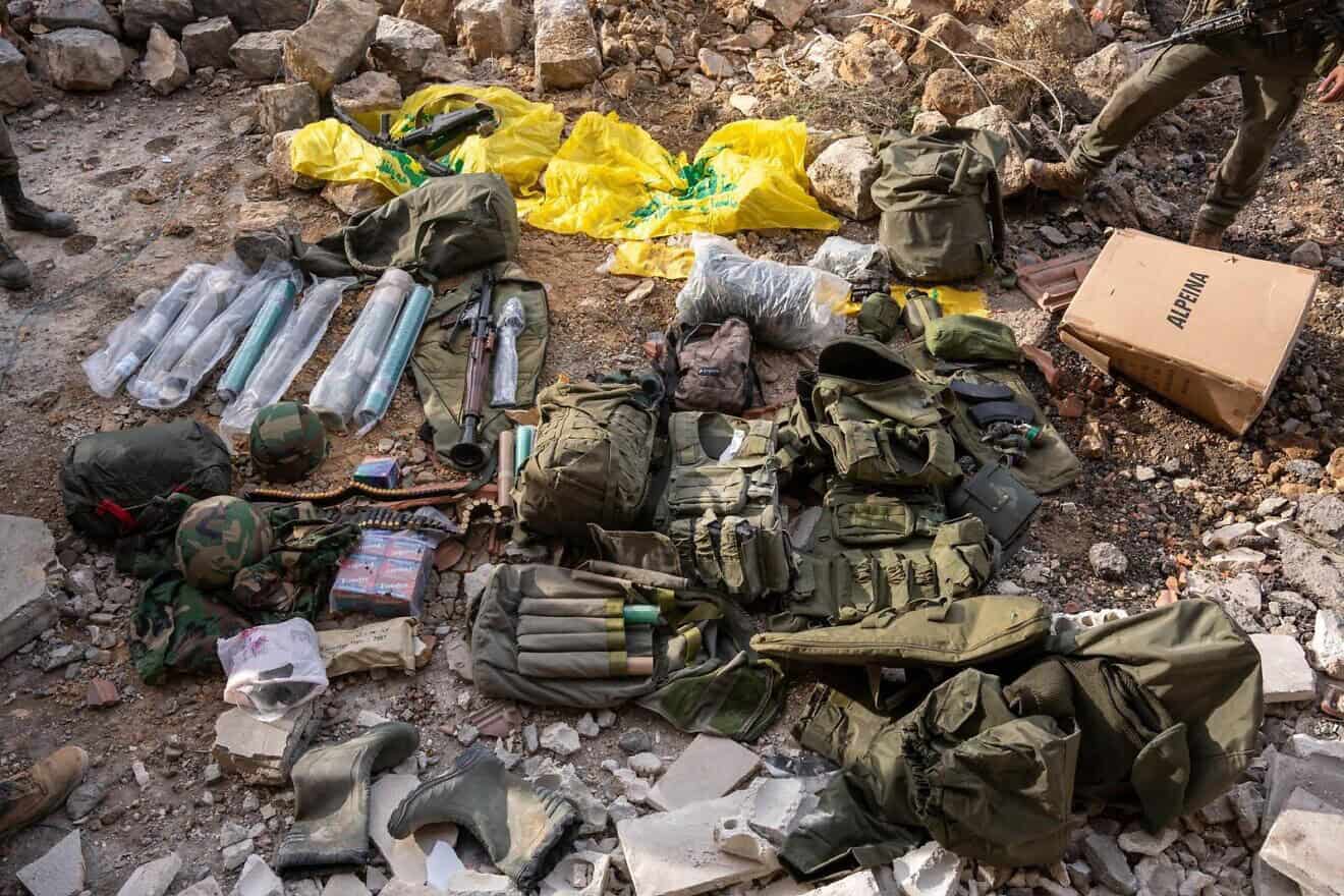 Hezbollah weapons that were located and dismantled in Southern Lebanon during ground operations that began on Oct. 1, 2024. Credit: IDF.
