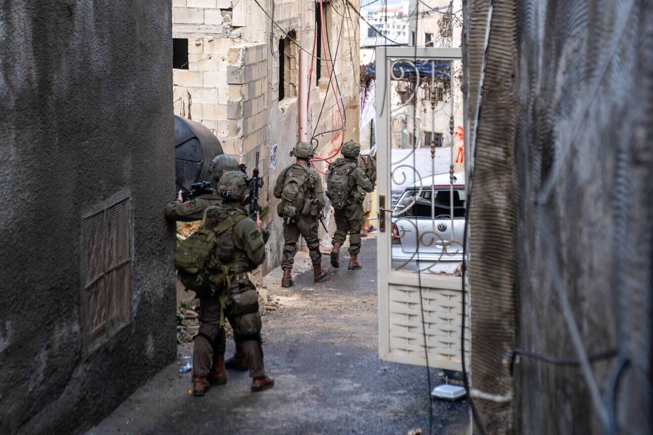Israel Defense Forces troops in the Samaria city of Jenin, Jan. 24, 2025. Credit: IDF.