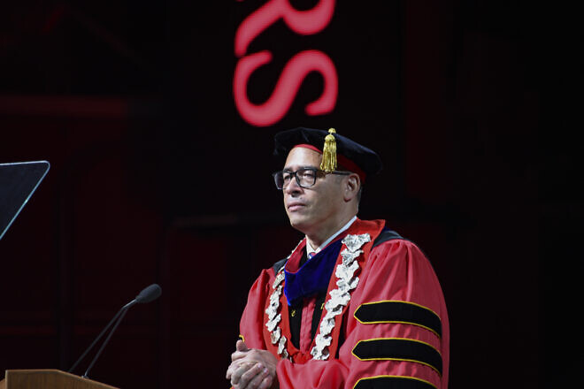 Jonathan Holloway is inaugurated as president of Rutgers University, Nov. 5, 2021. Credit: Office of Information Technology/New Jersey governor's office.