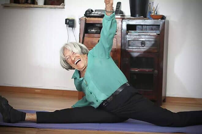Ágnes Keleti at her home in Israel on April 11, 2014. Photo by Ami Shooman.
