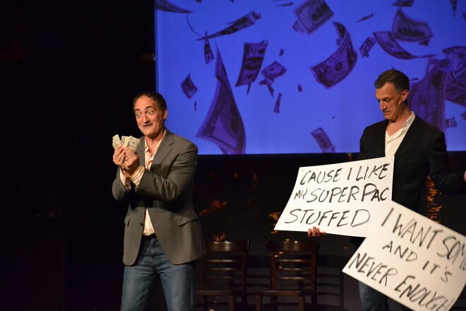 Pep Rosenfeld, left, and Greg Shapiro perform at their comedy club in Amsterdam, May 11, 2016. Photo courtesy of Boom Chicago.
