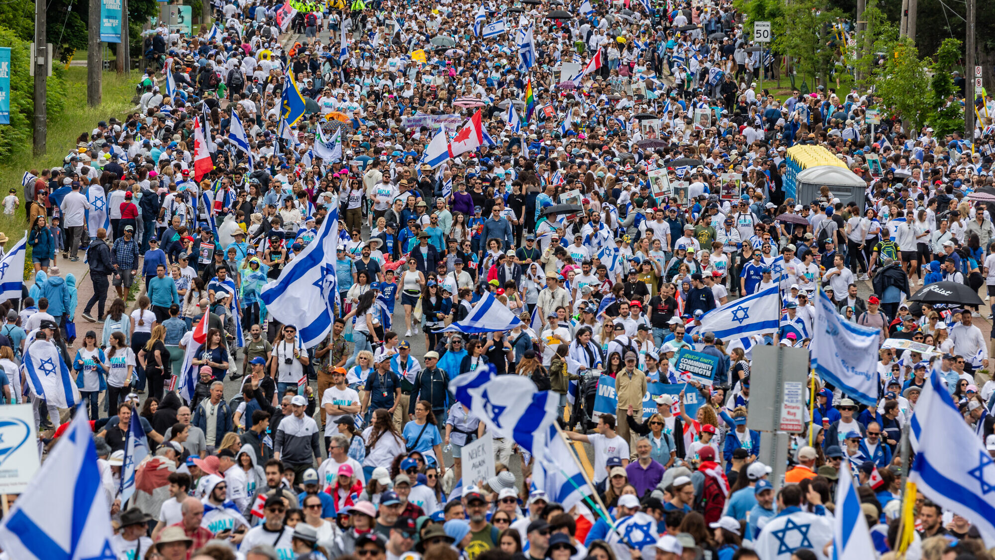 Some 50,000 people attend a rally in support of Israel in Toronto, Canada, June 9, 2024. Credit: Doron Horowitz/Flash90.