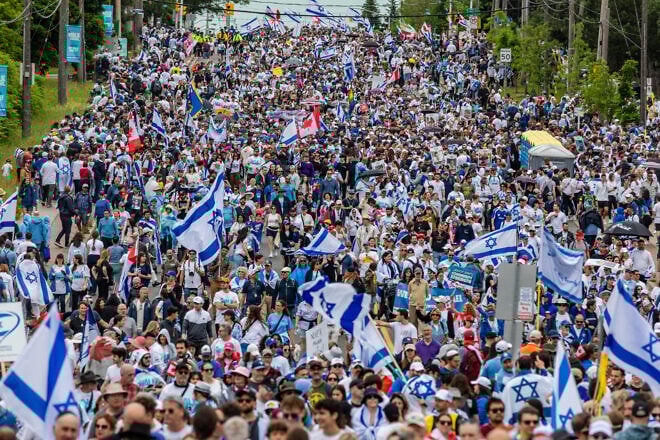 Some 50,000 people attend a rally in support of Israel in Toronto, Canada, June 9, 2024. Credit: Doron Horowitz/Flash90.