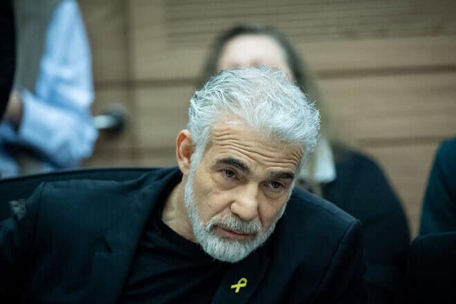 Israeli opposition leader Yair Lapid attends a meeting of the Knesset Foreign Affairs and Defense Committee in Jerusalem, on Jan. 14, 2025. Photo by Yonatan Sindel/Flash90.