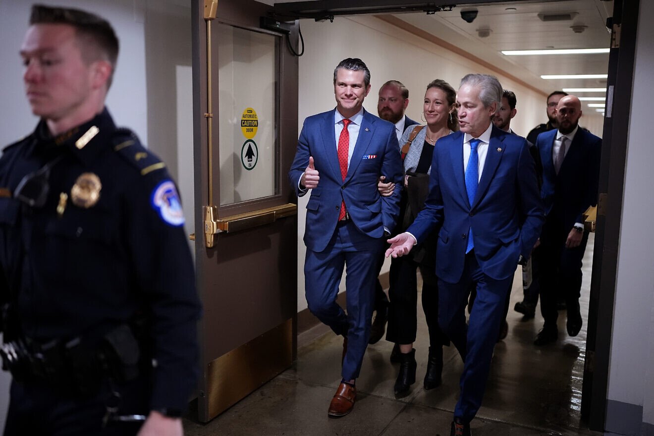 U.S. President-elect Donald Trump's nominee to be Secretary of Defense Pete Hegseth arrives to meet with lawmakers on Capitol Hill on Dec, 5, 2024 in Washington, DC. Photo by Andrew Harnik/Getty Images.