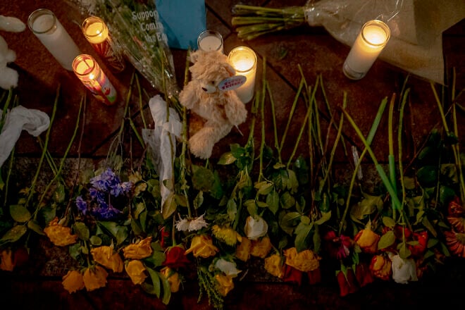 Mourners hold a vigil on Bourbon Street for the victims of the Jan. 1 terrorist attack in New Orleans, La., on January 4, 2025. Credit: Emily Kask/AFP via Getty Images.