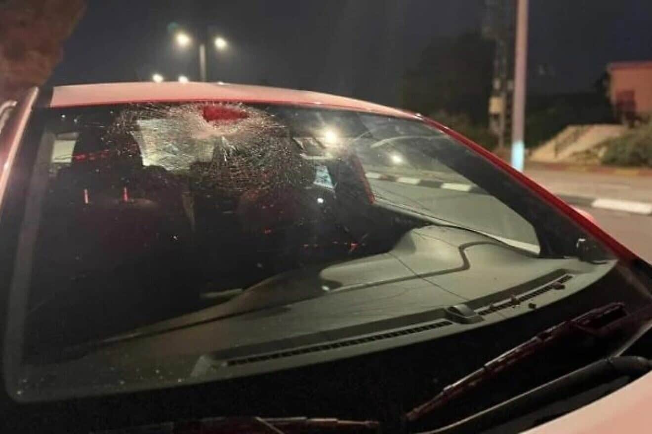 An Israeli woman was lightly injured by Palestinian rock-throwers near the village of Hares, located close to Ariel in Samaria, Jan. 12, 2025. Credit: Magen David Adom.