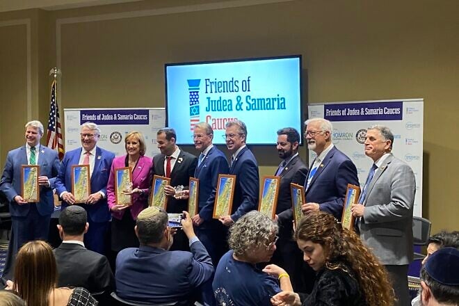 Rep. Claudia Tenney (R-N.Y.) launches the Congressional Friends of Judea and Samaria Caucus on Capitol Hill, on Jan. 15, 2025. Photo by Andrew Bernard.