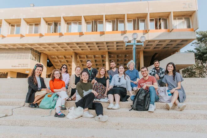 JLIC students at Ben-Gurion University of the Negev. Credit: Courtesy of the Jewish Learning Initiative on Campus.