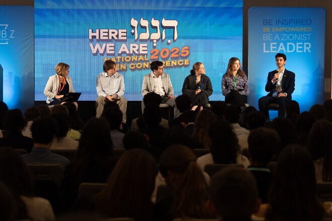 Jewish and pro-Israel students speak on a panel at Club Z’s 2025 National Teen Conference in San Francisco in January 2025. Credit: Courtesy.