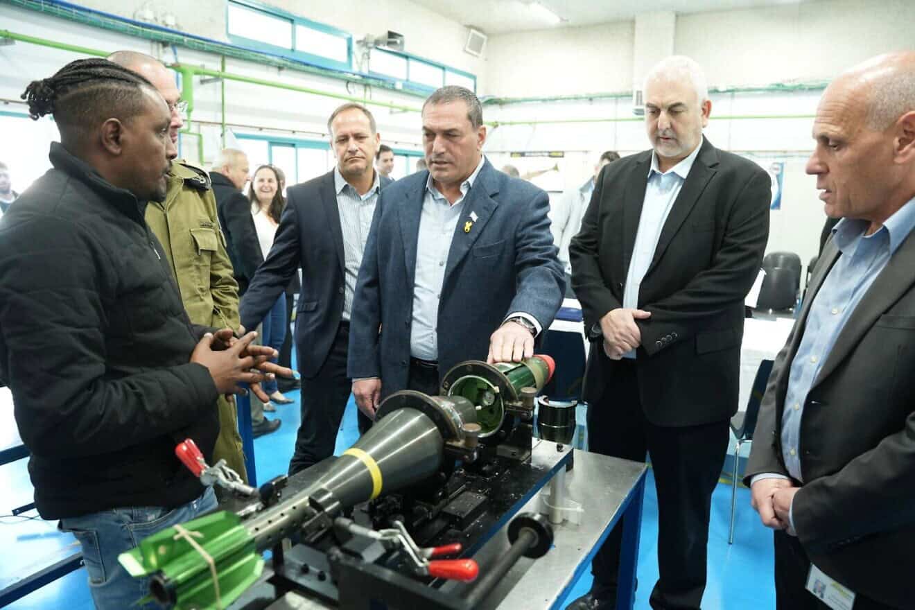 Israeli Defense Ministry and Elbit officials at the signing ceremony on Jan. 7, 2025. Credit: Israeli Defense Ministry.