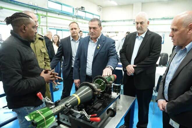 Israeli Defense Ministry and Elbit officials at the signing ceremony on Jan. 7, 2025. Credit: Israeli Defense Ministry.