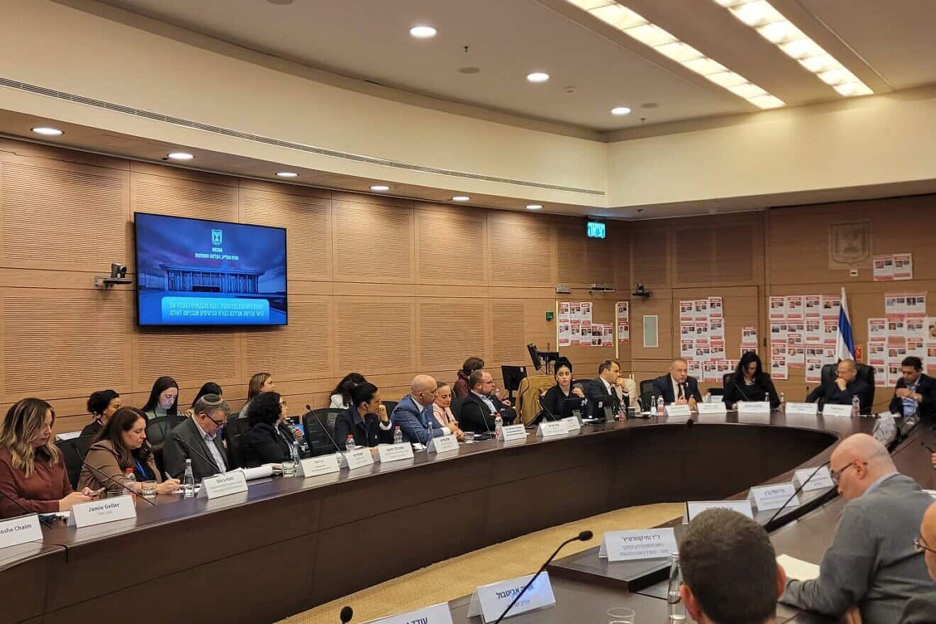 A discussion in the Knesset Committee on Immigration, Absorption and Foreign Affairs, Jan. 8, 2024. Photo by Raphael Poch.