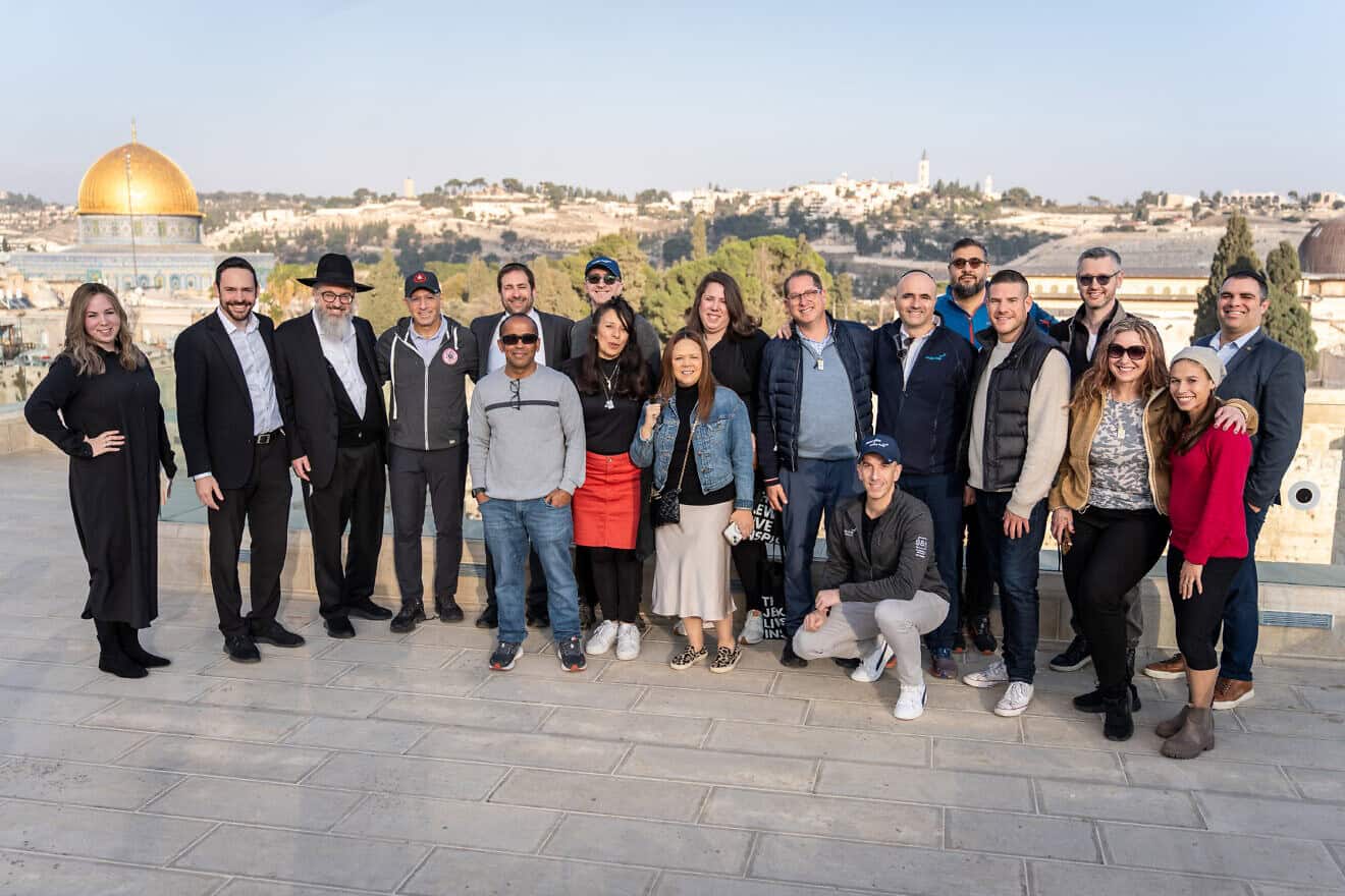 Members of the Cross River team visit Aish headquarters in the Old City of Jerusalem. Credit: Courtesy of Aish.