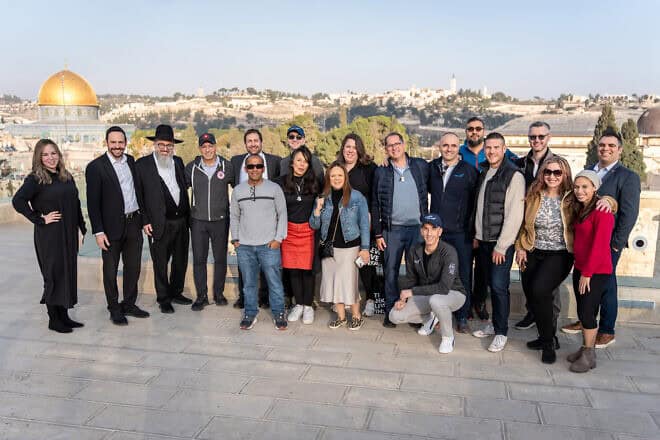 Members of the Cross River team visit Aish headquarters in the Old City of Jerusalem. Credit: Courtesy of Aish.