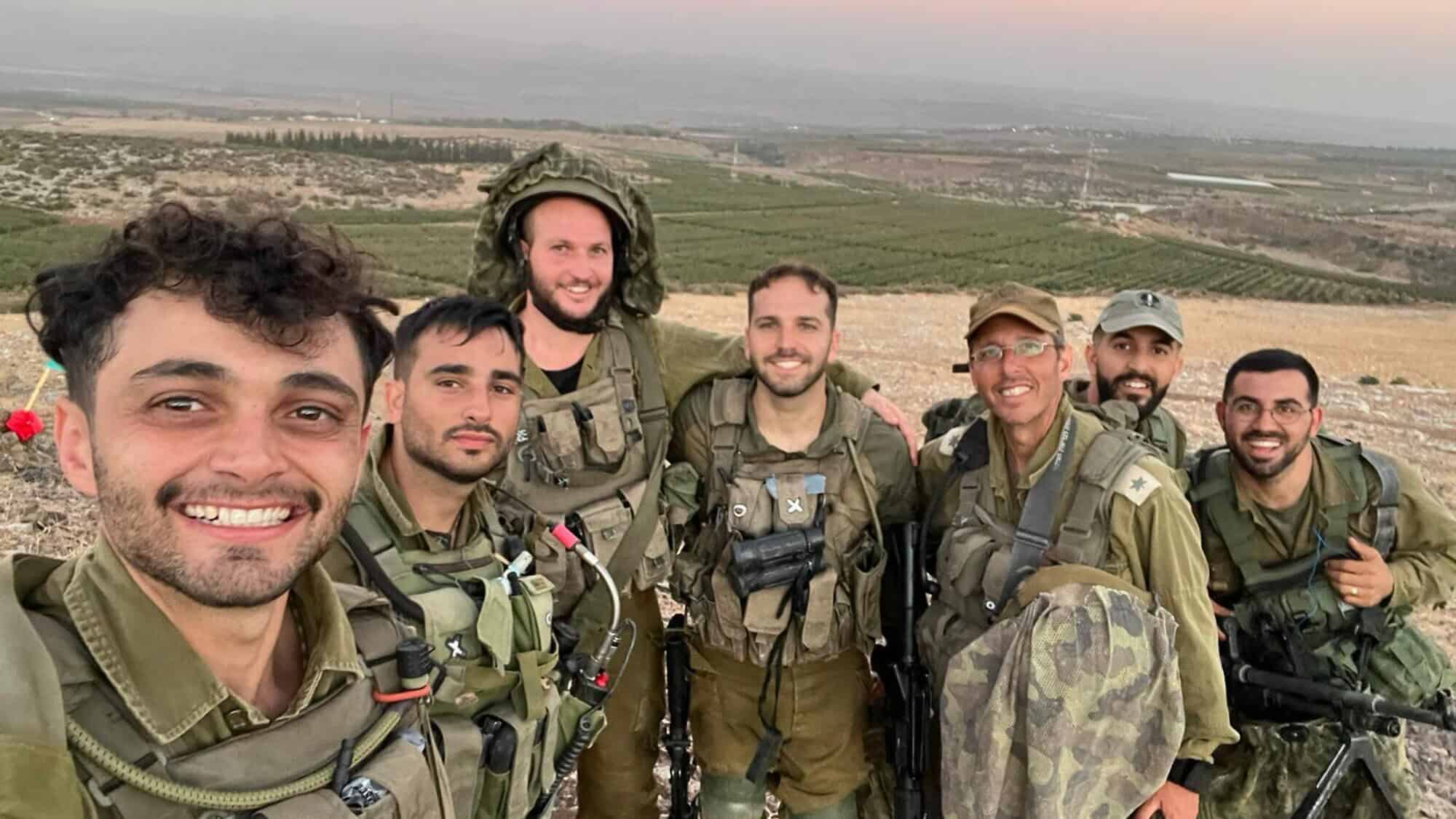 Saadia Dery (right) and Idan Siboni (center) with Alexandroni Brigade comrades. Credit: Courtesy of Idan Siboni.