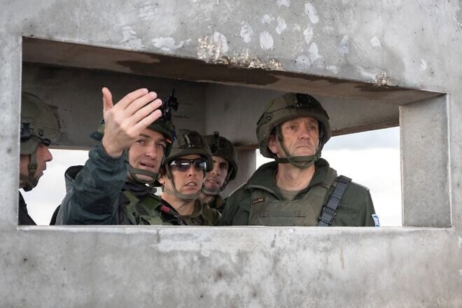 IDF Chief of Staff Lt. Gen. Herzi Halevi (right) during a situational assessment in the Netzarim Corridor in central Gaza on Dec. 30, 2024. Credit: IDF.