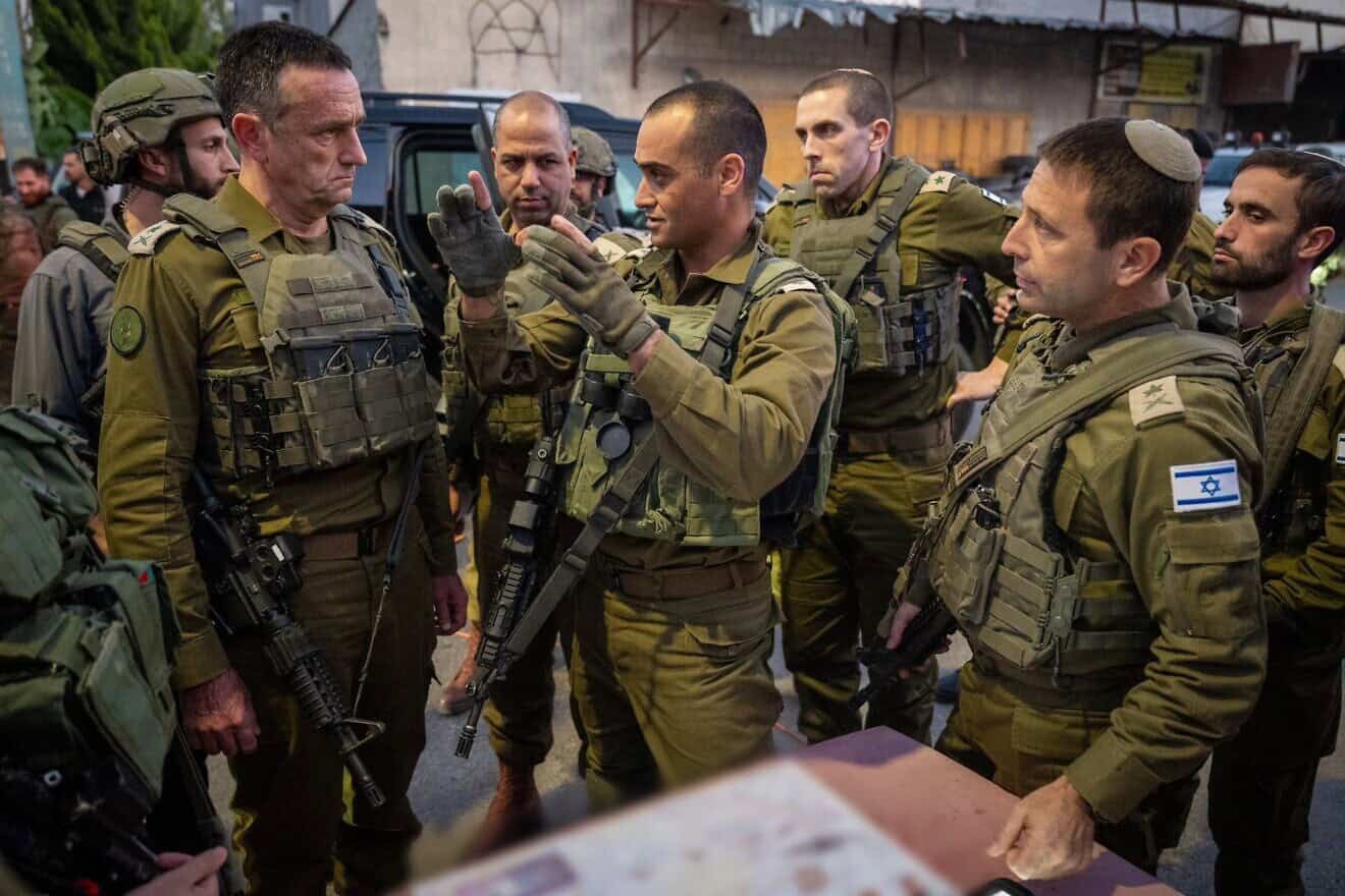 IDF Chief of Staff Herzi Halevi is briefed on the situation following a terrorist attack near Kedumim in northern Samaria on Jan. 6, 2025. Credit: IDF.