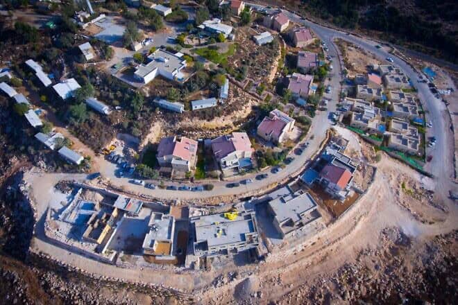 A bird's eye view of the village of Negohot in Judea, Israel. Photo courtesy of the Har Hevron Regional Council.