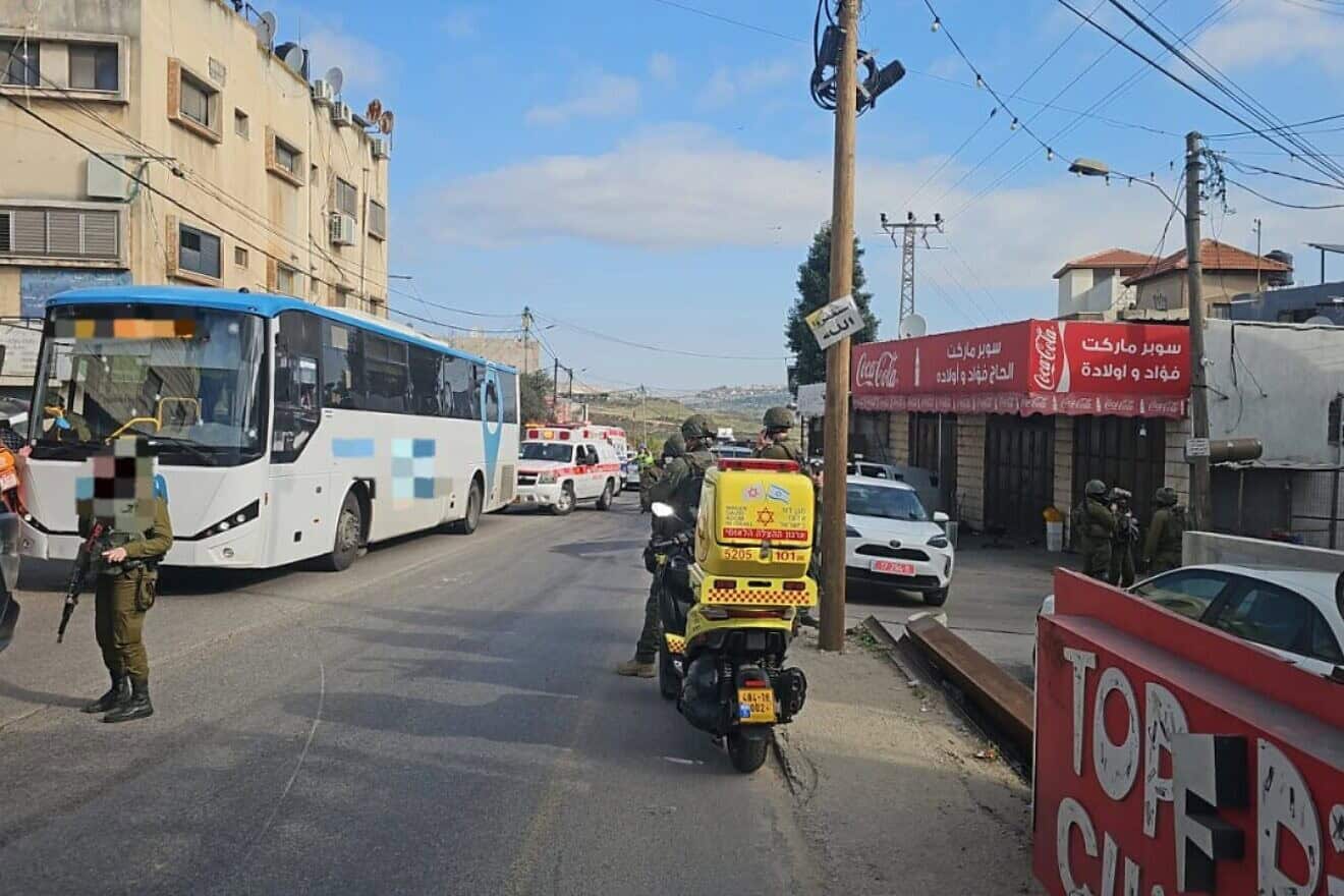 The scene of a shooting attack near Kedumim in northern Samaria, on Jan. 6, 2025. Credit: MDA.