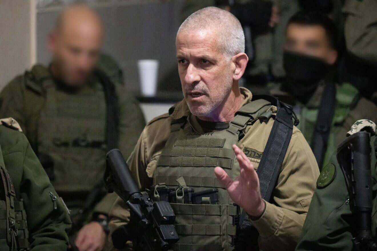Israel Security Agency (Shin Bet) chief Ronen Bar during a visit to officers serving in Jenin, northern Samaria, Jan. 23, 2025. Credit: IDF.