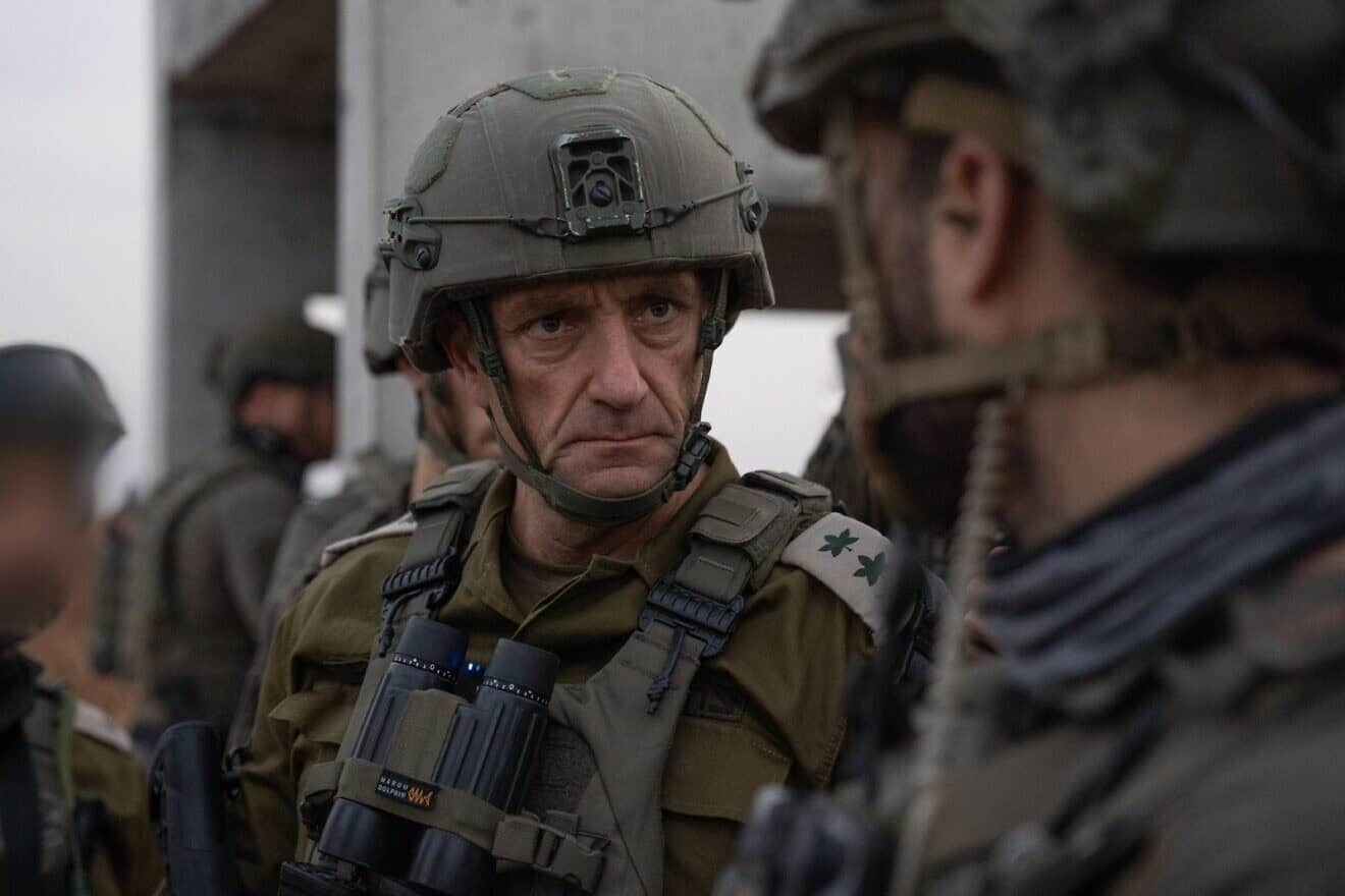 Israel Defense Forces Chief of Staff Lt. Gen. Herzi Halevi visits the Netzarim Corridor in the central Gaza Strip, Jan. 29, 2025. Credit: IDF.