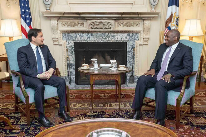 U.S. Secretary of State Marco Rubio meets with UK Foreign Minister David Lammy at the U.S. State Department in Washington, D.C., Feb. 27, 2025. Credit: Freddie Everett/U.S. State Department.