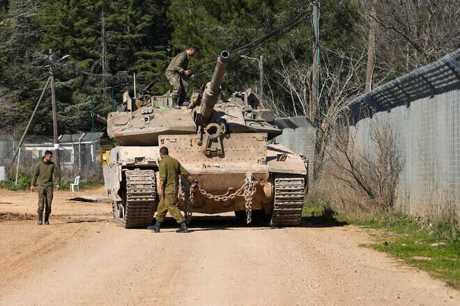 Israeli soldiers seen near the Israeli border with Lebanon, Jan. 28, 2025. Photo by Ayal Margolin/Flash90.