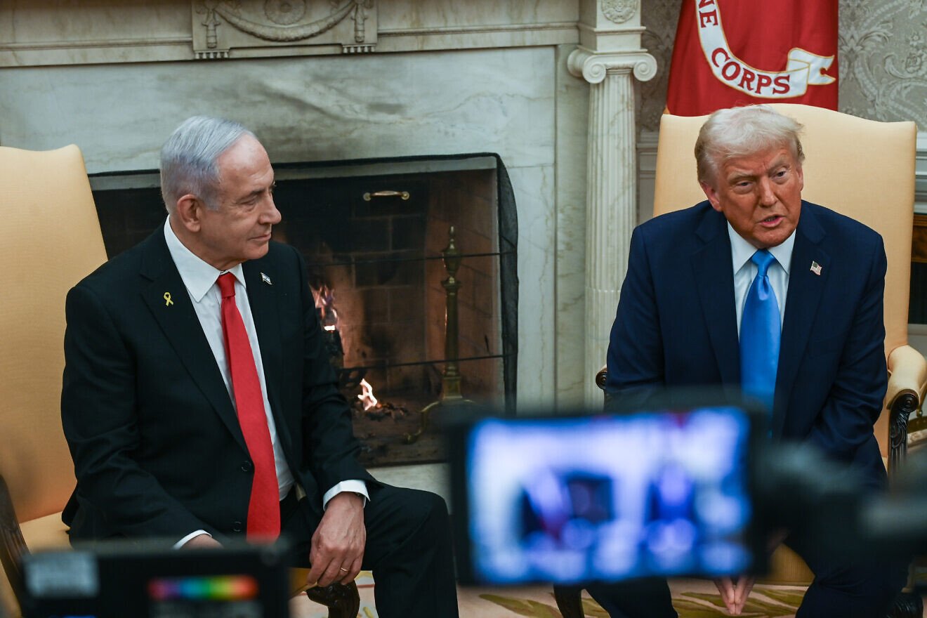 U.S. President Donald Trump meets with Israeli Prime Minister Benjamin Netanyahu at the White House in Washington D.C., Feb. 4, 2025. Photo by Liri Agami/Flash90.