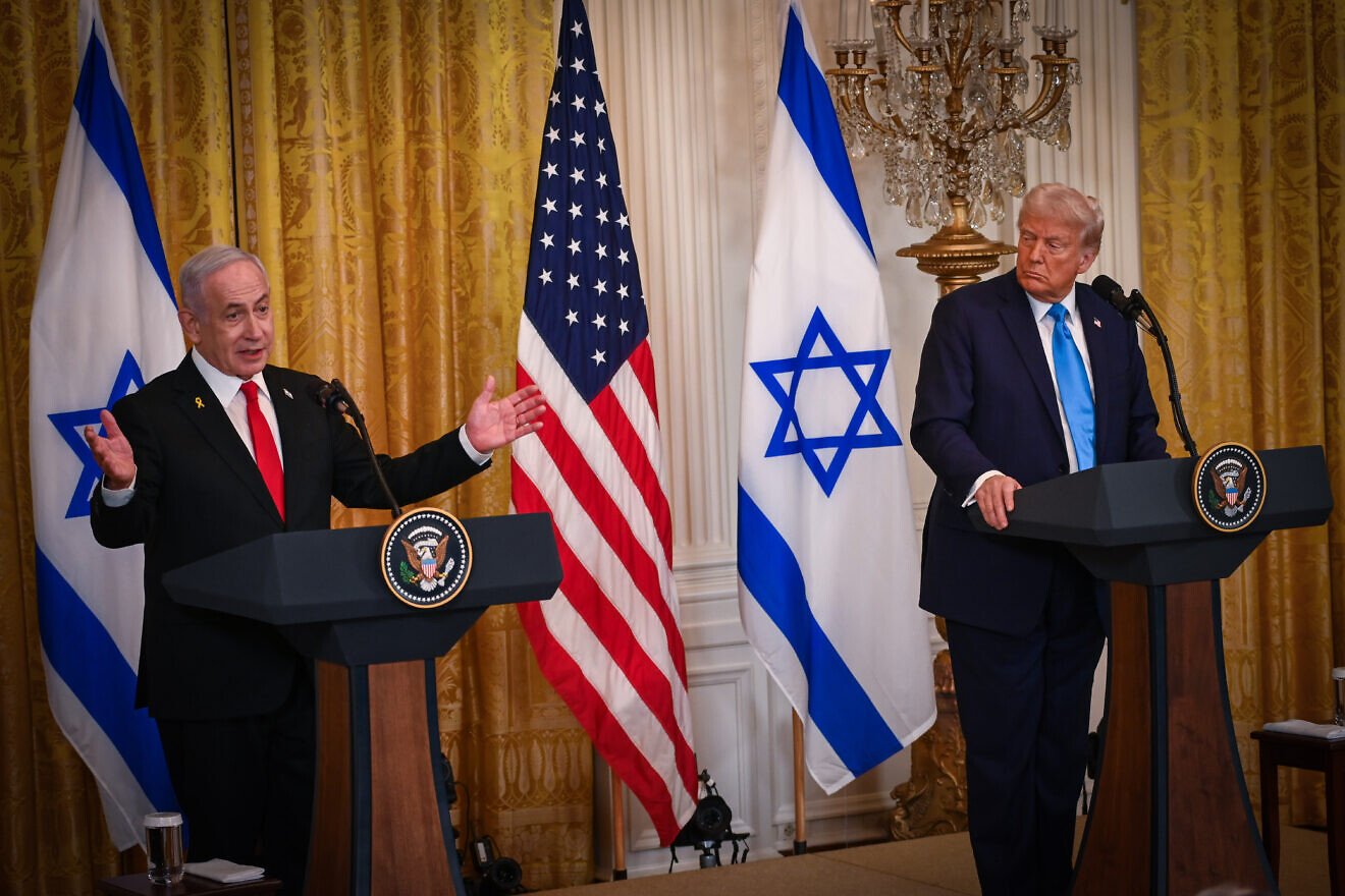 U.S. President Donald Trump and Israeli Prime Minister Benjamin Netanyahu hold a joint press conference at the White House in Washington D.C., Feb. 4, 2025. Photo by Liri Agami/Flash90.