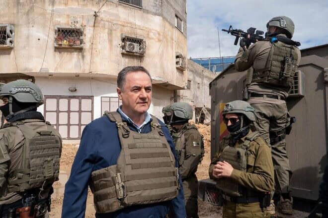 Israeli Defense Minister Israel Katz visits IDF troops in the Tulkarem refugee camp in northern Samaria, Feb. 21, 2025. Photo by Ariel Hermoni/Defense Ministry.