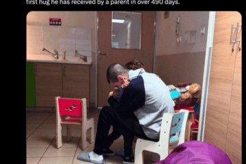 Freed hostage Or Levy reuniting with his three-year-old son, Almog. Credit: Courtesy.