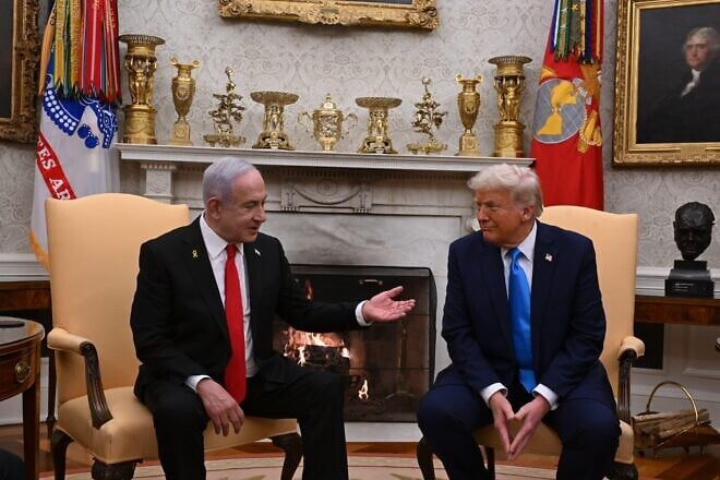 Israeli Prime Minister Benjamin Netanyahu meets with U.S. President Donald Trump in the Oval Office of the White House, on Feb. 4, 2025. Credit: Avi Ohayon/GPO.