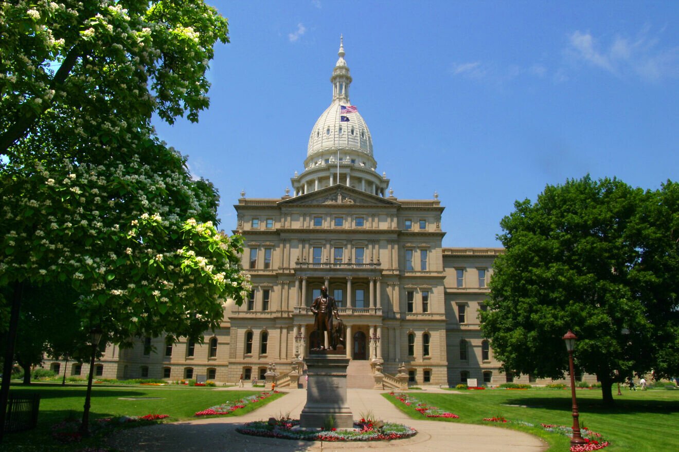 The Michigan Capitol building in Lansing. Credit: Catherine Ottarson/Wikipedia.
