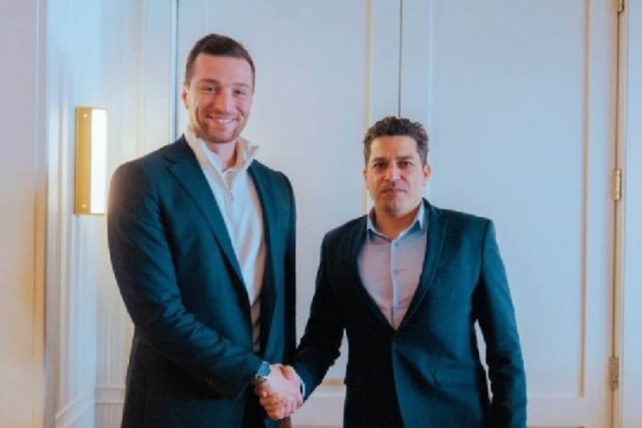 National Rally President Jordan Bardella (left) and Israeli Minister of Diaspora Affairs Amichai Chikli in Washington on Feb. 21, 2025. Credit: Courtesy of Jordan Bardella.