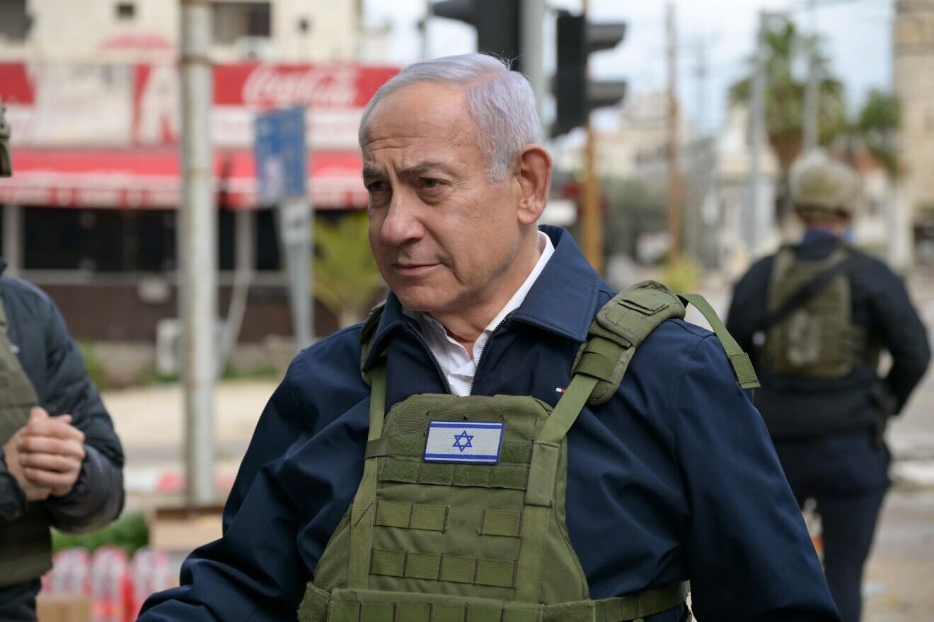 Israeli Prime Minister Benjamin Netanyahu at the Tulkarm refugee camp in Samaria, Feb. 21, 2025. Credit: Ma'ayan Toaf/GPO.