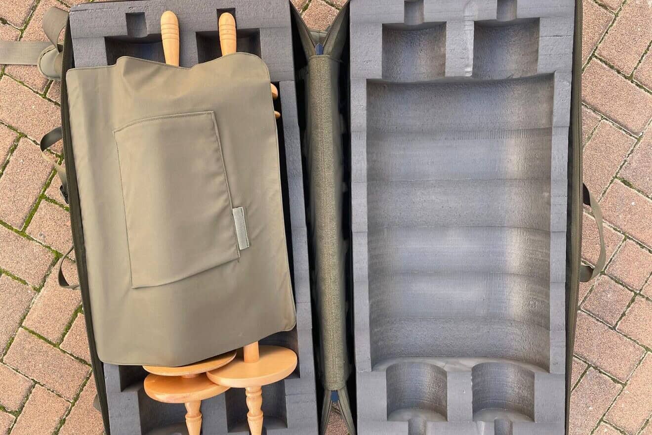 A military Torah scroll lies inside the IDF's newly unveiled portable holy ark and podium. Photo by the IDF Spokesperson's Unit