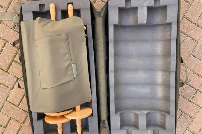 A military Torah scroll lies inside the IDF's newly unveiled portable holy ark and podium. Photo by the IDF Spokesperson's Unit