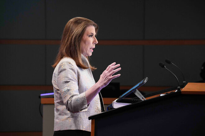 Tammy Bruce, the U.S. State Department spokeswoman, holds a daily press briefing on March 6, 2025. Credit: Freddie Everett/U.S. State Department.