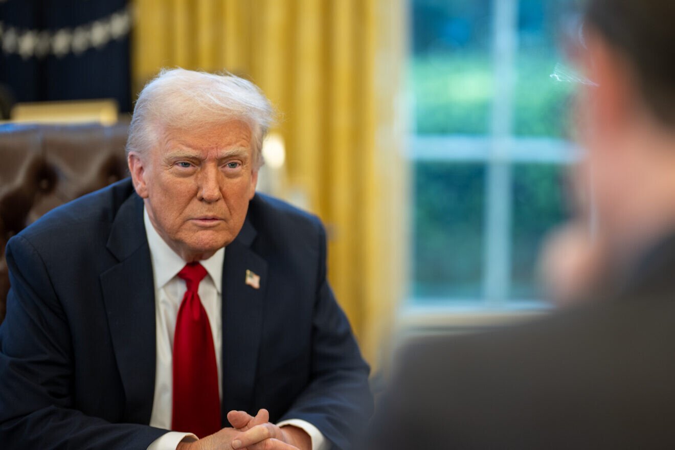 U.S. President Donald Trump announces tariffs on auto imports in the Oval Office, March 26, 2025. Credit: Daniel Torok/White House.