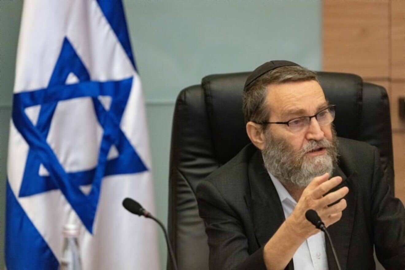Israel's Finance Committee chairman Moshe Gafni leads a committee vote in the Knesset, on June 9, 2021. Photo by Olivier Fitoussi/Flash90.