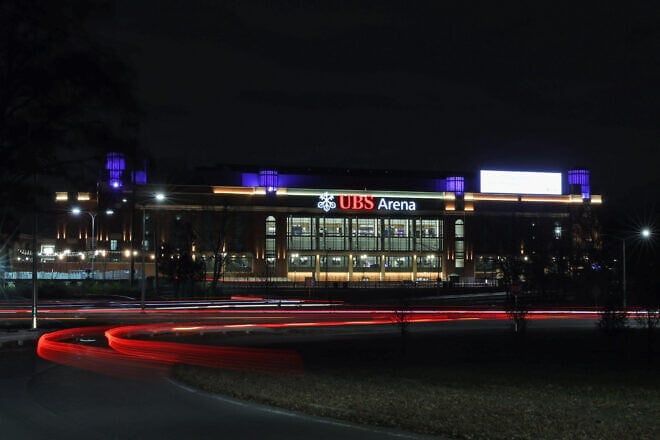 A general view outside the arena following the game between the Pittsburgh Penguins and the New York Islanders at the UBS Arena on Nov. 26, 2021 in Elmont, New York. Photo by Bruce Bennett/Getty Images.