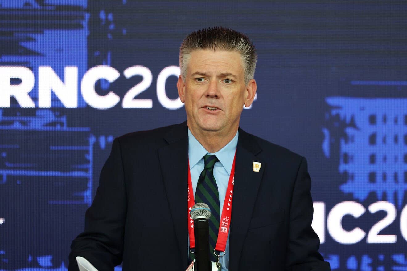 U.S. National Security Council spokesperson Brian Hughes, pictured in his previous role as a senior adviser to then-Republican presidential candidate President Donald Trump, in Milwaukee, Wis., on July 16, 2024. Photo by Michael M. Santiago/Getty Images.