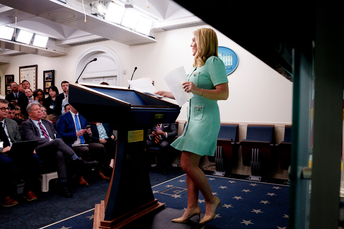 White House Press Secretary Karoline Leavitt arrives for the daily press briefing at the White House, on March 11, 2025. Photo by Andrew Harnik/Getty Images.