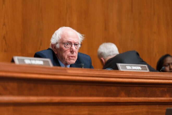 Sen. Bernie Sanders (I-Vt.), ranking member, at a hearing on "Antisemitic Disruptions on Campus" of the Senate Committee on Health, Education, Labor and Pensions, March 27, 2025. Credit: Ryan Donnell/U.S. Senate Photographic Services.